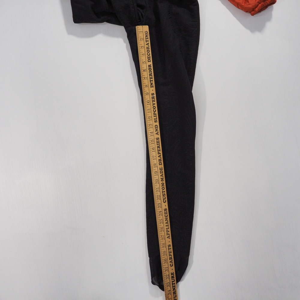 Vintage Obermeyer One Piece Ski Suit Women 12 Black Orange Quilted Hood Stirrup - Picture 7 of 9